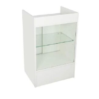 24" White Register Stand with Glass Front (SCRGW-W)