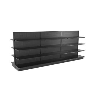 UNO Shelf Double Side Gondola 12’L x 54″H with 12″ Base Black Unit (G125412W3SESBLK)
