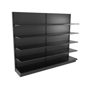 UNO Shelf Wall Section 8'L x 84"H with 16" Base Black Gondola Unit (W88416W4SSBLKI)