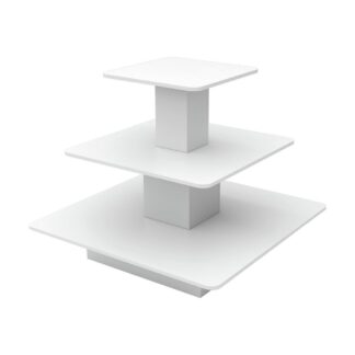 3-Tier Melamine Square Table White