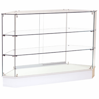 White Frameless Full Vision Corner Showcase