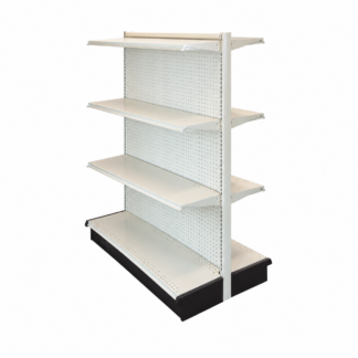 UNO Shelf Double Side Gondola 4’L x 72″H with 12″ Base White Unit (G47212W3SESSWI)