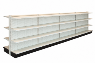 UNO Shelf Double Side Gondola 16’L x 72″H with 12″ Base White Unit (G167212W3SESSWI)