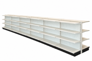 UNO Shelf Double Side Gondola 24’L x 54″H with 12″ Base White Unit (G245412W3SESSWI)