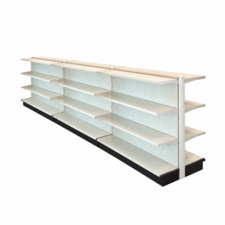 UNO Shelf Double Side Gondola 12’L x 54″H with 12″ Base White Unit (G125412W3SESSWI)